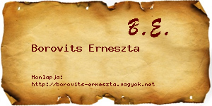 Borovits Erneszta névjegykártya